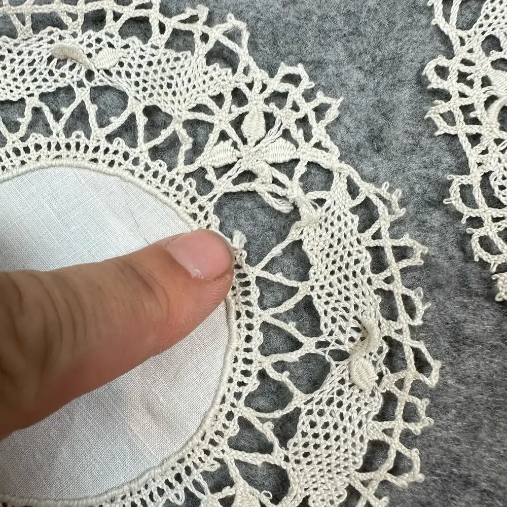Set of 3 Matching Hand Crocheted Doilies Doily Coasters Vintage Antique Lace